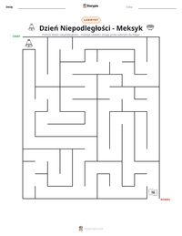 Podgląd drukowalnego arkusza ćwiczeń Dzień Niepodległości - Meksyk