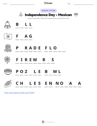 Independence Day - Mexican printable worksheet preview