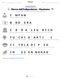Anteprima della scheda stampabile di Giorno dell'Indipendenza - Messicano