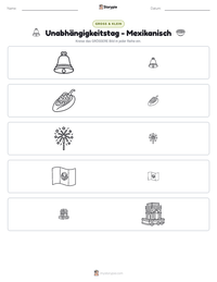 Unabhängigkeitstag - Mexikanisch druckbare Arbeitsblatt Vorschau