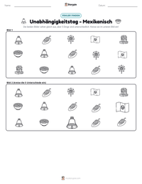 Unabhängigkeitstag - Mexikanisch druckbare Arbeitsblatt Vorschau