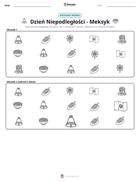 Podgląd drukowalnego arkusza ćwiczeń Dzień Niepodległości - Meksyk