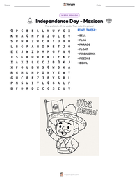 Independence Day - Mexican printable worksheet preview