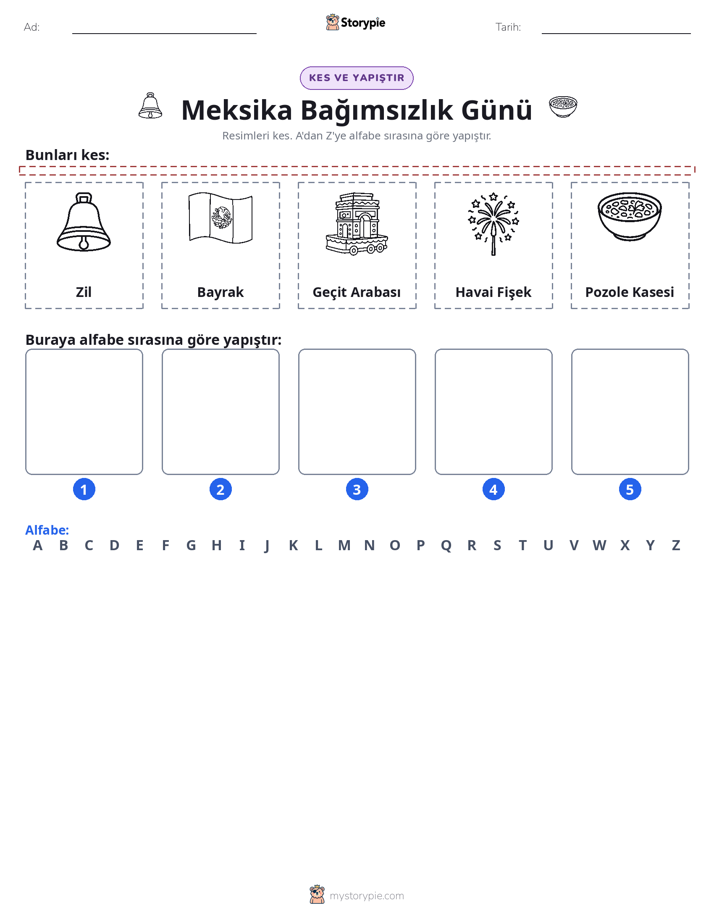 Kes & Yapıştır Alfabe