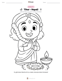 Tihar - Nepali druckbare Arbeitsblatt Vorschau