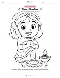 Anteprima della scheda stampabile di Tihar - Nepalese