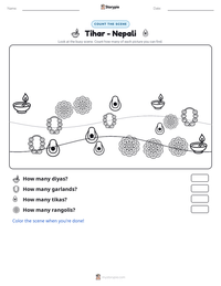 Tihar - Nepali printable worksheet preview