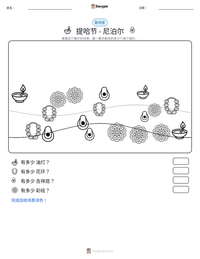 提哈节 - 尼泊尔 可打印工作表预览