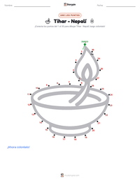 Vista previa de la hoja de trabajo imprimible de Tihar - Nepalí