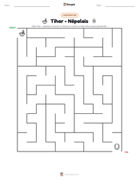 Aperçu de la feuille de travail imprimable Tihar - Népalais