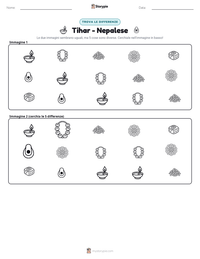 Anteprima della scheda stampabile di Tihar - Nepalese