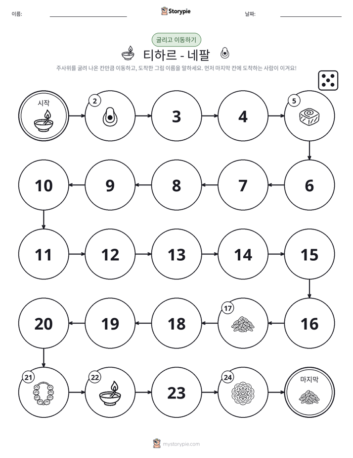 주사위 굴리고 이동하기 게임