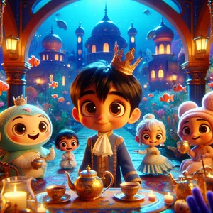 నీలిరంగు లోతైన సముద్రంలో తేయాకు విందు