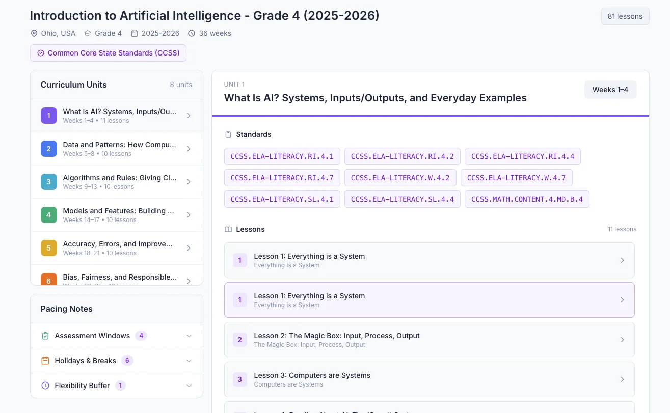 AI Curriculum Creator